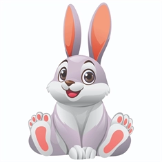 At the Farm Theme Bunny Transparent Sticker
